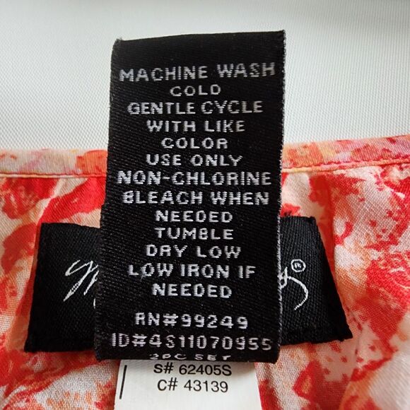 Maggie Barnes Flutter Sleeve Top Woman 30W Peach Orange Open Front Semi Shear - Picture 10 of 10